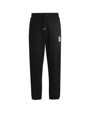 HUGO Cotton-Terry Tracksuit Bottoms With Smoke Logo - Black