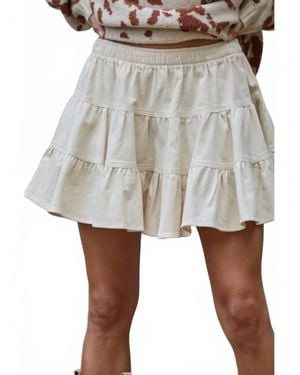 By Together Tiered Corduroy Skirt - Gray
