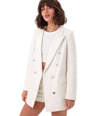 Alaska® Outerwear Ora Tweed Double Breasted Blazer - White