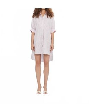 Theo the Label Echo Back Button Dolman Dress - White