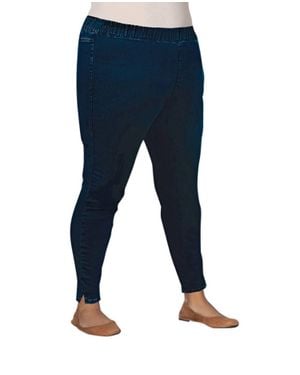 On The Plus Side Plus Size Premium High Rise Denim Jegging - Blue