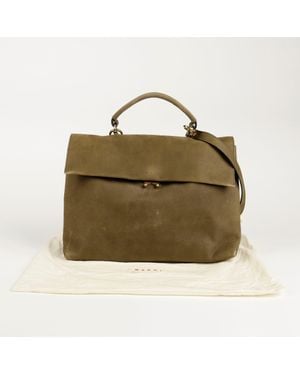 Marni Satchel Tote Shoulder Bag - Green