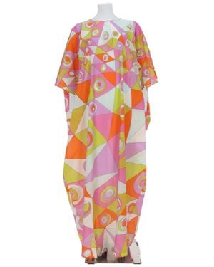 PUCCI Geometric Flowing Kaftan Dress - Orange