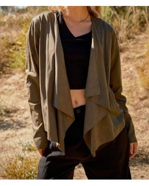 And The Why Wide Awake Sueded Moto Jacket - Brown