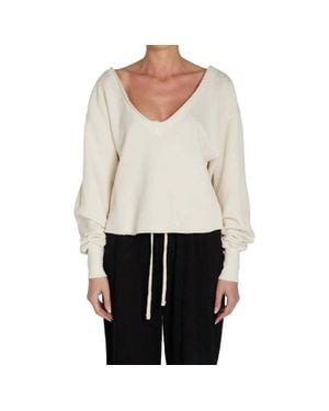 Les Tien Valeria Double V Pullover - White