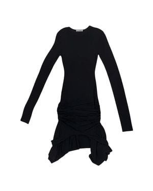 Acne Studios Crepe Combination Mini Dress - Black