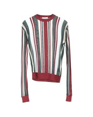 Lanvin Striped Crewneck Sweater - Red