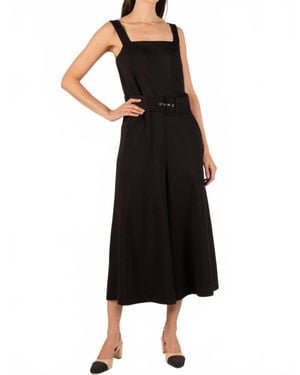P.Cill Lori Culotte Belted Jumpsuit - Black