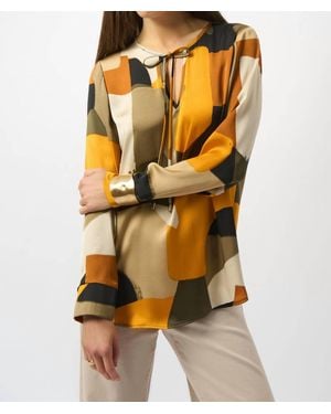 Joseph Ribkoff Abstract Print Straight Tunic - Yellow