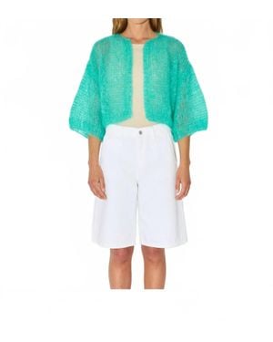 Maiami Mohair Short Sleeve Cardigan - Blue
