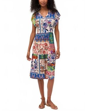 Johnny Was Janie Favorite Tiered Tea Length Midi Dress