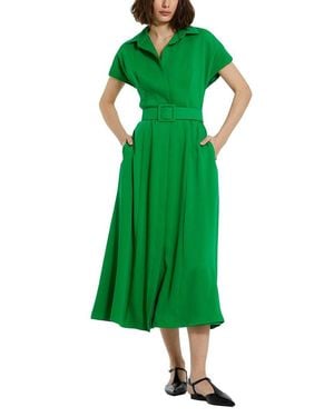 Mac Duggal Short Sleeve Collared Shirtdress - Green