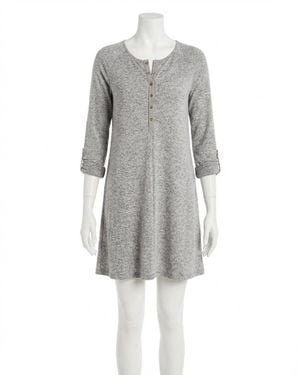 Z Supply Marled Henley Dress - Gray