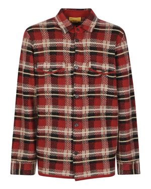 Guest In Residence Plaid Cashmere Work Shirt Jacket - Red