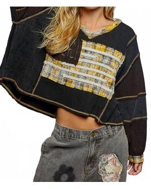 Pol Modern Patriot Long Sleeve Top - Black