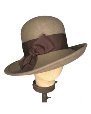 Kathy Jeanne Millinery Wool Annie Hall Cloche Hat - Brown