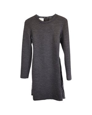 Akris Akris Punto Plaid Wool Midi Dress - Black