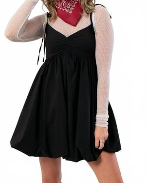 needii That's The Spirit Bubble Hem Mini Dress - Black