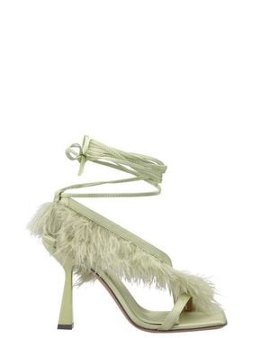 Sebastian Milano 'Feather Wrap' Sandals - Metallic