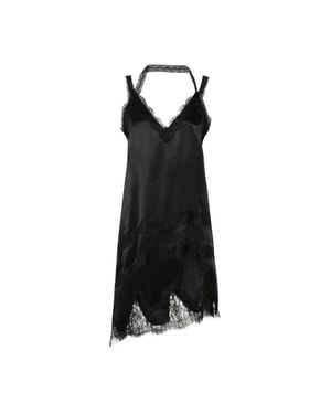 Marella Mllscoglio Delicate Lace Satin Slip Dress - Black
