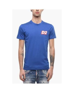 DSquared² ² Plain T-Shirt With D2 Print - Blue