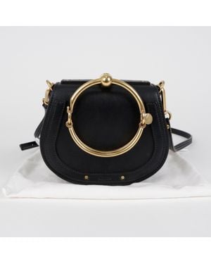 Chloé Small Leather Nile Tote And Shoulder Bag - Black