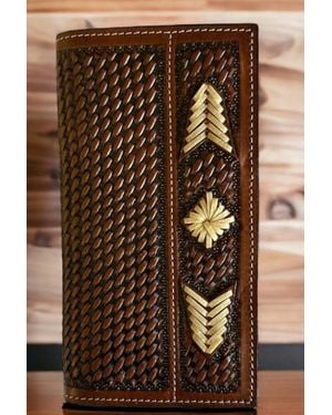 Twisted X Hand Tooled Rodeo Wallet - Brown