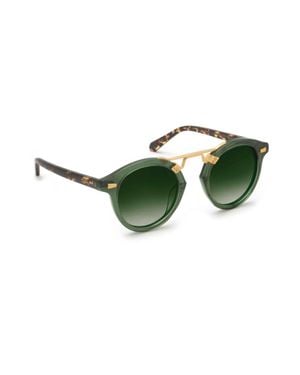 Krewe Stl Ii Round Polarized Sunglasses - Green