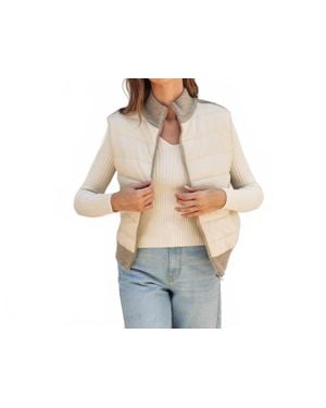 Dress Forum Sherpa And Puff Contrast Vest - White