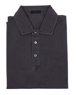 Fay Cotton Jersey Frosted Polo Shirt - Black
