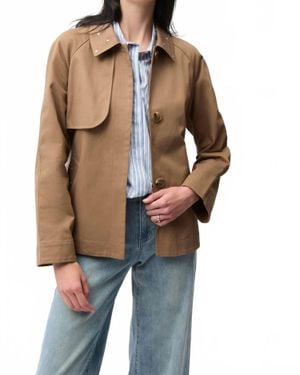 Joseph Ribkoff Twill Short Trench Jacket - Brown