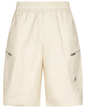 Moose Knuckles Relaxed Fit Cargo Shorts With Zippered Pockets - Natural