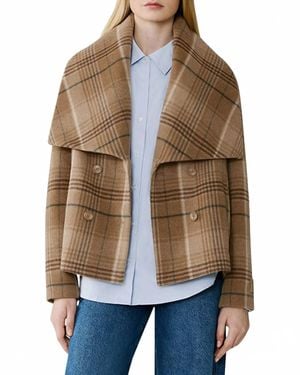 SOIA & KYO Tala Plaid Wool-Blend Coat - Brown