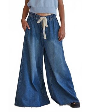 By Together Wide Leg Bell Jar Pants - Blue