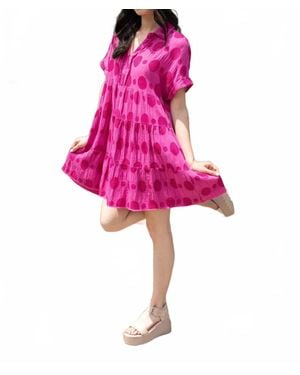 Umgee Ripple Casual Dress - Pink