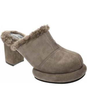 All Black Mod Winter Mules - Black