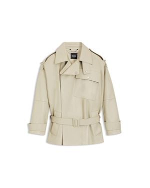 BOSS Short Trench Coat - Natural