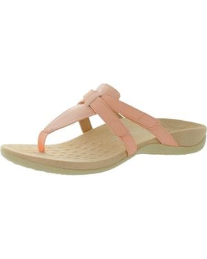 Vionic Karley Leather Thong Slide Sandals - Natural