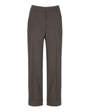 Peserico Lapel Hem Formal Pants - Gray