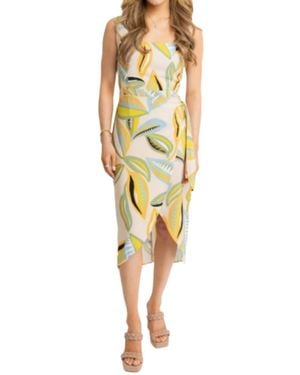 Karlie Maya Wrap Midi Dress - Yellow