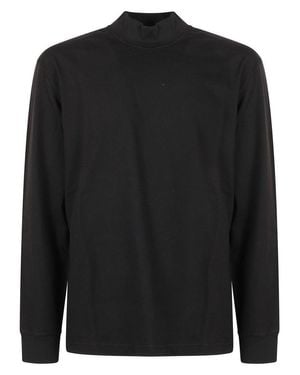 Stone Island Long-Sleeve T-Shirt With High Neckline - Black