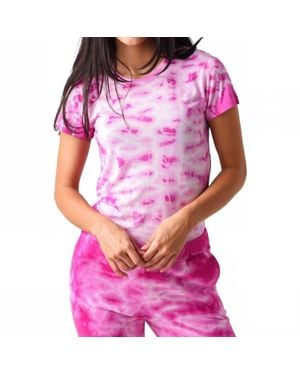 Monrow Crystal Crewneck Top - Purple
