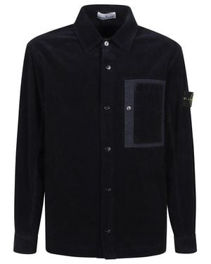 Stone Island Overshirt Corduroy-Textured Jacket - Blue