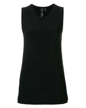 Norma Kamali Sleeveless Jersey Top With Boat Neckline And Straight Hem - Black