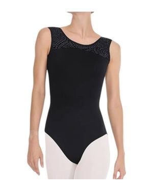Eurotard Velvet Couture V Back Leotard - Black