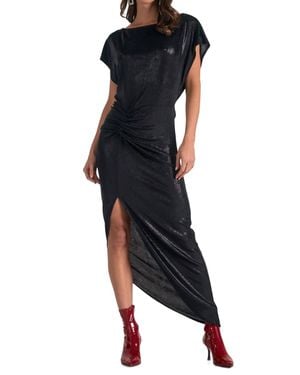 Elan Cap Sleeve Midi - Black