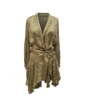 Zimmermann Empire Wrap Mini Dress - Green