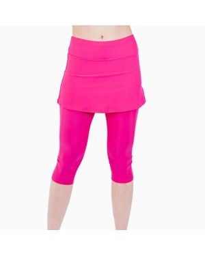 Calypsa Skirted Swim Capris - Pink