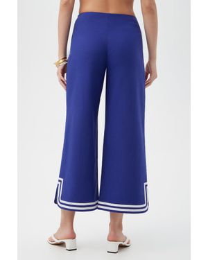 Trina Turk Abbey Wide-Leg Crop Pant - Blue