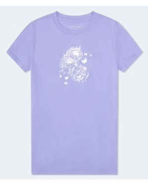 Aéropostale Floral Butterfly Foil Graphic Tee - Blue